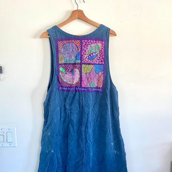 RETRO GECKO HAWAII MAXI DRESS COLORFUL SURF TEAM COVERUP BEACH - Picture 8 of 8